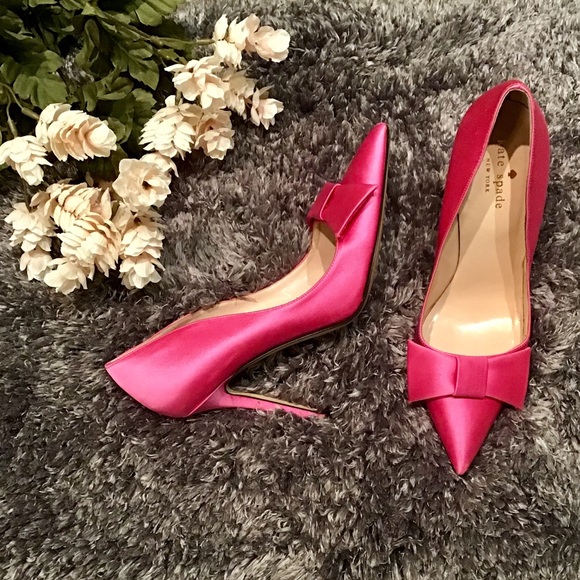 kate spade Shoes - Gorgeous Kate Spade pink satin heels